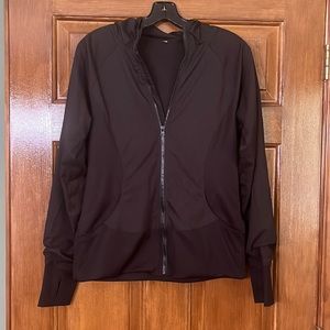Hooded Black Athletic Zip-Up